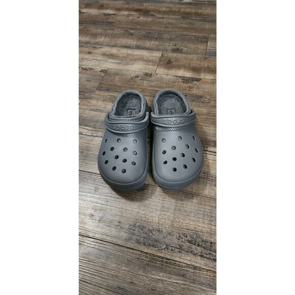 Crocs Classic Lined Grey Clog Size M 7 W 9. Pre-owned Box38 - Picture 2 of 9